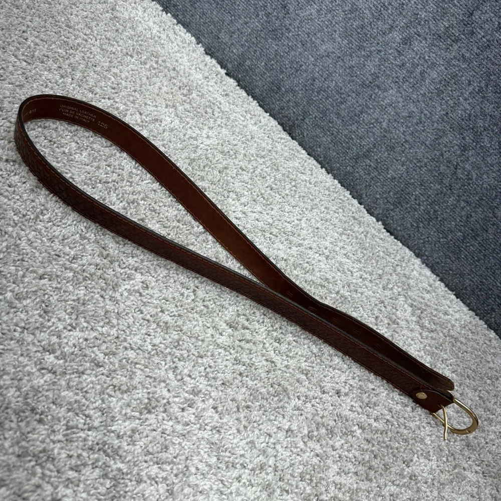 Manuel Fantoni brown leather belt tooled design men's sz 40‎ (1.25